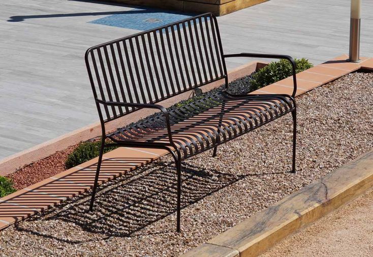 Banc de jardin en métal Mozaik – 123 x 57 cm