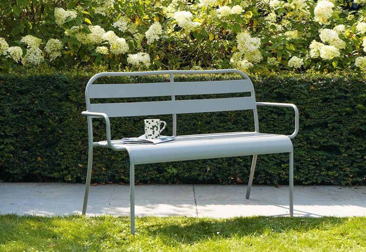 Banc de jardin en aluminium 2 places – Soha gris galet