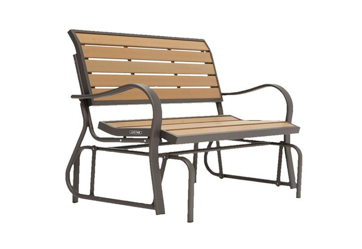 Banc de jardin à bascule en acier époxy 124 x 72 x 85 cm