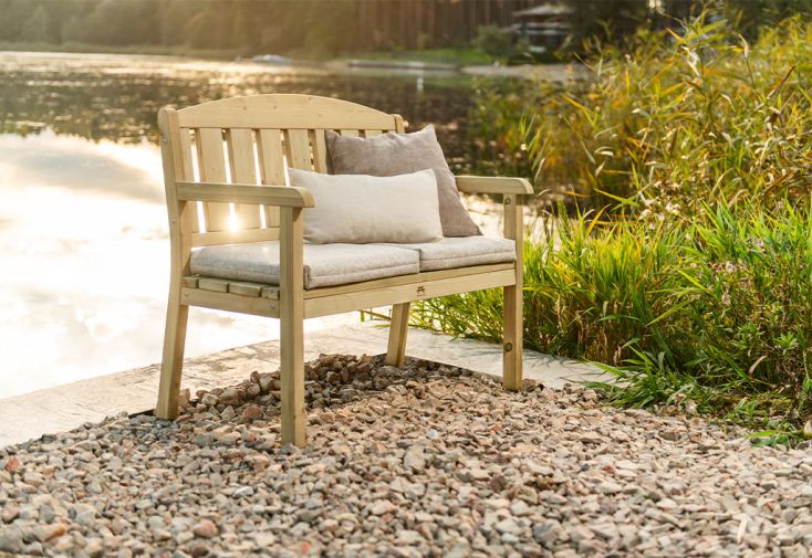 Banc de jardin en bois traité 109 cm - Ungurs 2 places