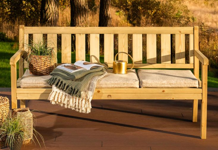 Banc de jardin en bois traité 168 cm - Ungurs droit 3 places