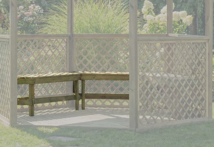 Banc pour kiosque hexagonal en bois autoclave Jagram