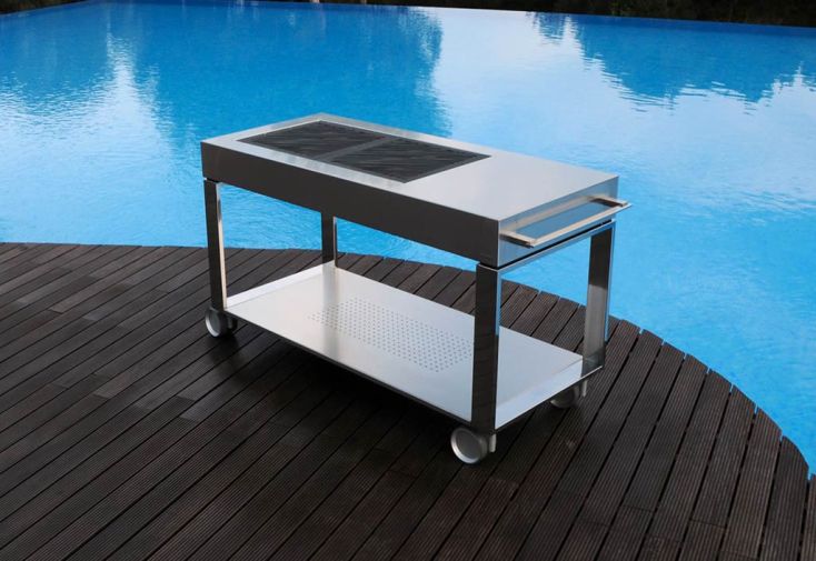 Barbecue Design au Charbon de Bois sur Desserte Tacora Élégance 