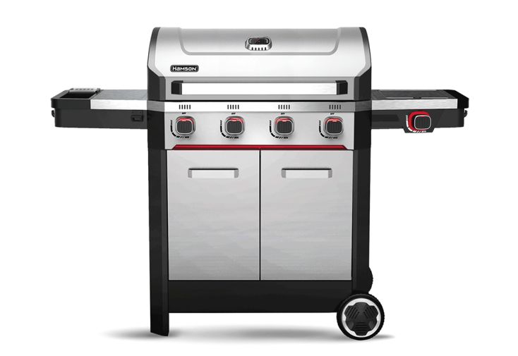 Barbecue au gaz en inox Mercury 4T – 150 x 61 x 112 cm