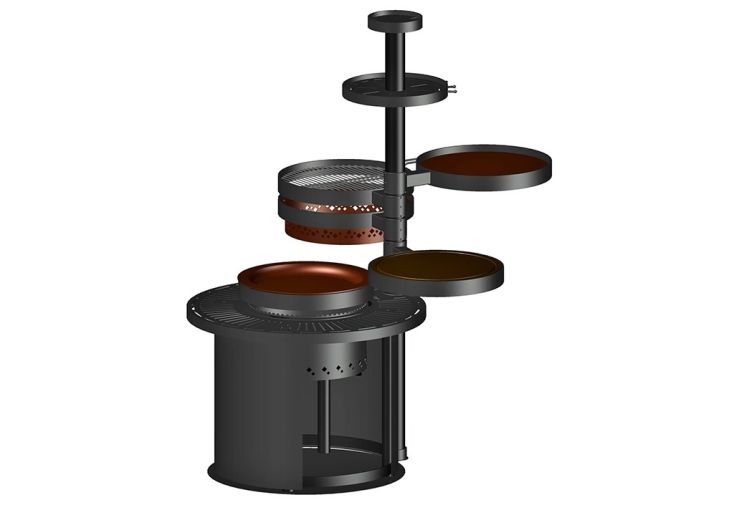 Barbecue grill multifonctions en acier Premium - 100 x 70 x 180 cm