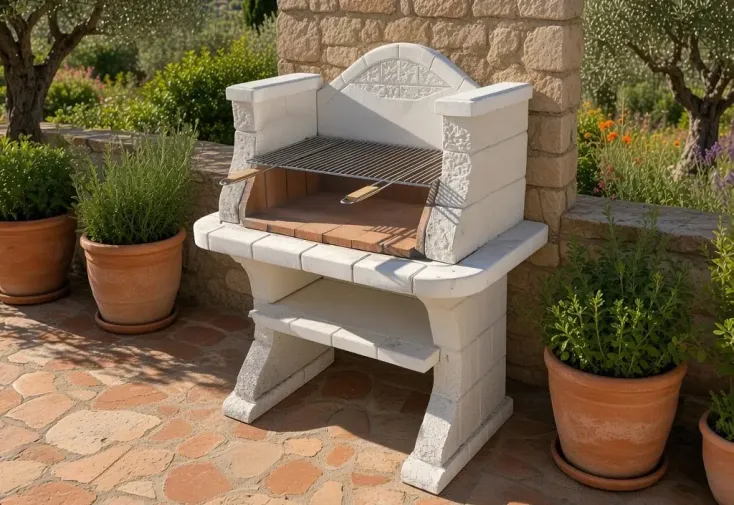 Barbecue en pierre avec réfractaire L. 110 cm - Camargue Junior