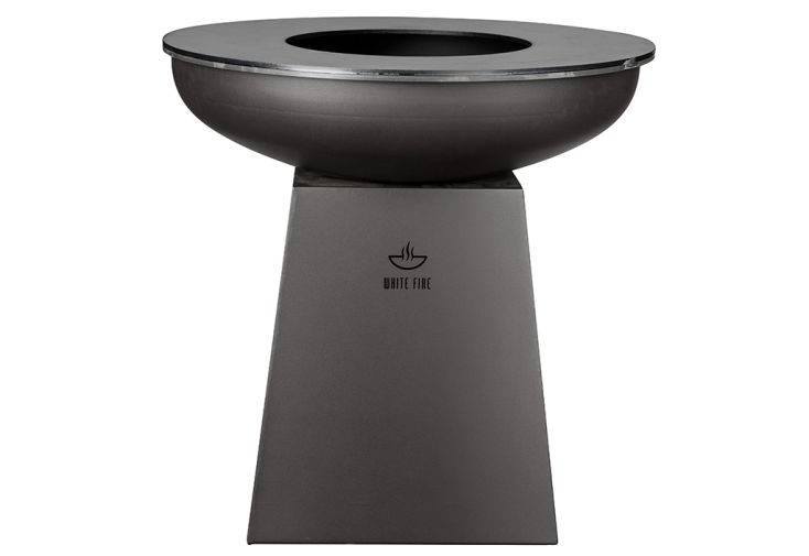 Barbecue braséro noir en acier corten Ø99 cm White Fire – 99 x 99 x 100 cm