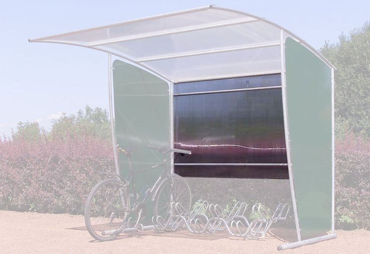 Bardage de fond en polycarbonate pour l’abri à vélos Mottez
