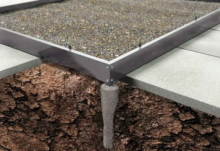 Embase pour serre jardin adossée Atlan 2 Halls - Gris silver