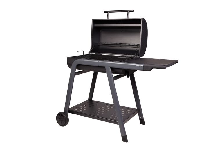 Barbecue à charbon en acier époxy 2 grilles + 1 plancha