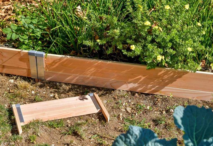 Bordure de jardin en bois douglas (4 pièces)