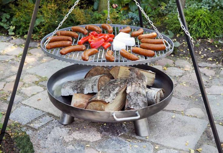 Grille de cuisson en fonte avec 3 pieds - Rond - Dessous de verre -  Accessoire de barbecue - Trépied, grille de barbecue, grill114 - Cdiscount  Jardin