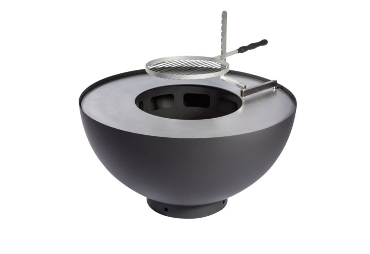 Braséro barbecue en acier boule noire 100 cm