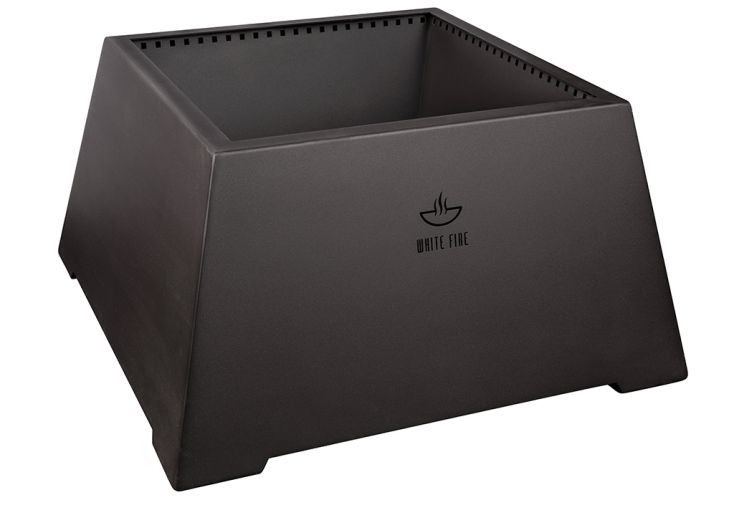 Braséro extérieur noir en acier corten White Fire – 95 x 95 x 73 cm
