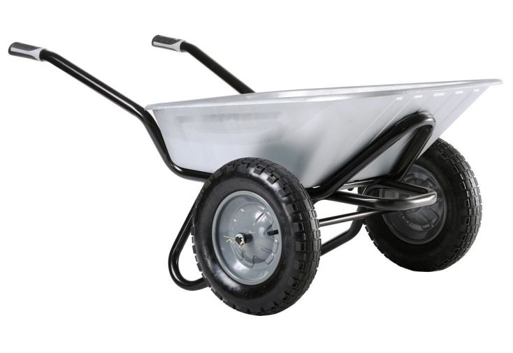 Brouette Haemmerlin en acier galvanisé 100 L / 150 kg - Aktiv Excellium Twin
