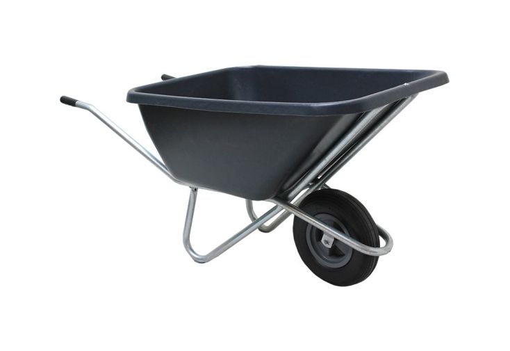 Brouette de jardin en polyéthylène roue gonflée - 200 L à 350 L