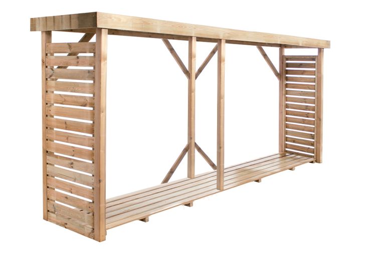 Abri range bûche en bois traité 3,8 m³ - Dallas XXL