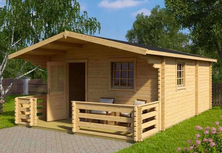 Bungalow en Bois Elba 44 ou 70 mm - 7 x 4 m