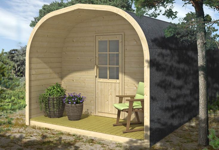 Bungalow de jardin en bois d’épicéa brut Camping Pod Suite – 17,5 m²