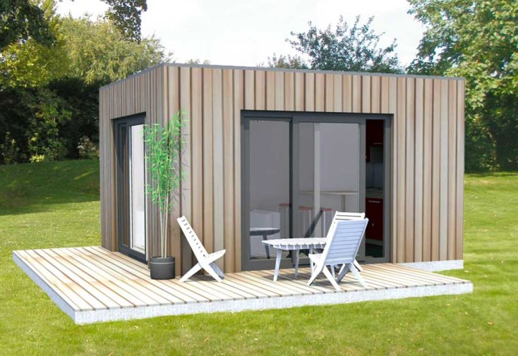 Chalet de jardin habitable 12 m² - Bungalow Design Studio 400 x 300 cm