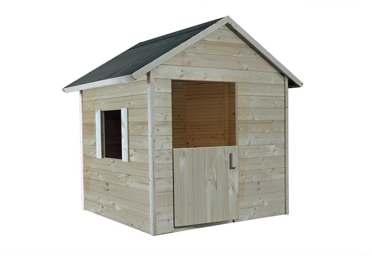 Maisonnette pour enfants en bois brut 1,48 x 1,27 m - Lilas