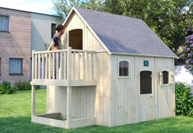 Cabane enfant en bois Soulet avec étage mezzanine - Duplex