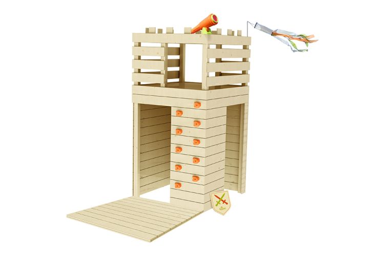 Jeu construction bois Cabane et tyrolienne