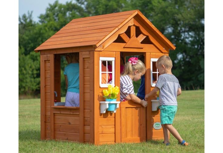 Cabane en Bois Maison d'Enfants de Jardin Equipée Timberlake - Backyard  Discovery