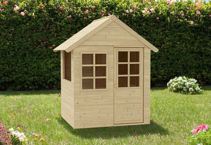 Maisonnette pour enfant en bois brut Holla – 1,19 m²