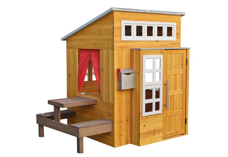 Cabane pour enfant en bois Kidkraft Moderne + table de pique-nique