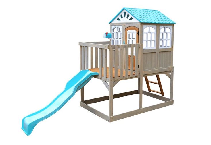 Cabane Enfant Perchée sur Pilotis Kidkraft Bois de Cèdre + Toboggan