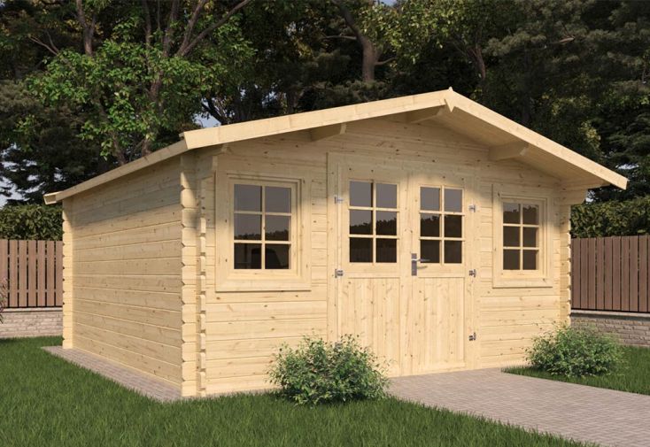 Abri de jardin en bois de pin brut 16 m² - Stelo