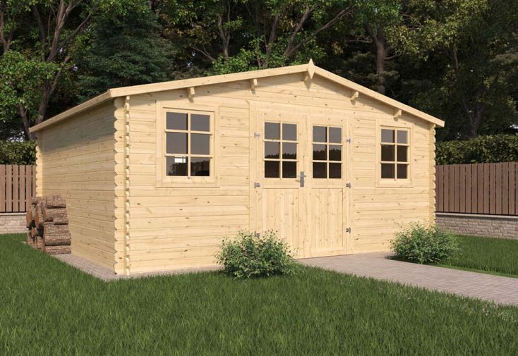 Abri de jardin en bois de pin brut 19 m² - Vallo