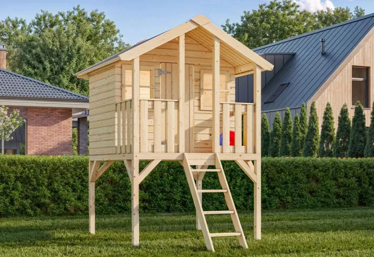 Cabane en bois pour enfant sur pilotis - Toby 180 x 122 cm