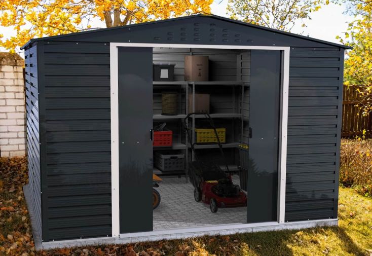 Abri de jardin en métal anthracite Duramax Alpine 9,72 m²
