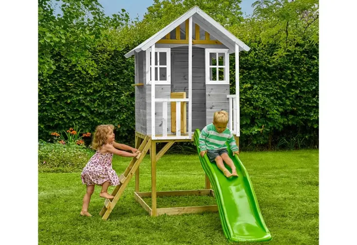 Cabane pour enfant en bois avec toboggan – Valli 1