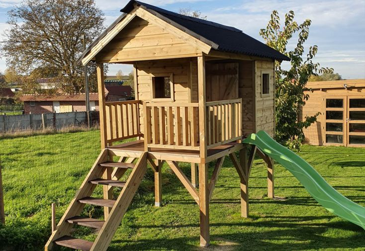 Maison de jeux pour enfants sur pilotis pin massif Autoclave FSC