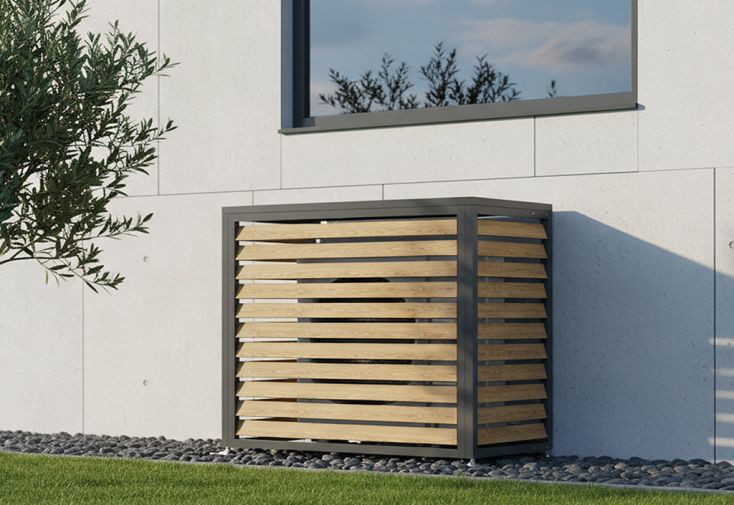 Cache climatiseur en acier effet bois Boxa S – 100 x 56 x 97 cm