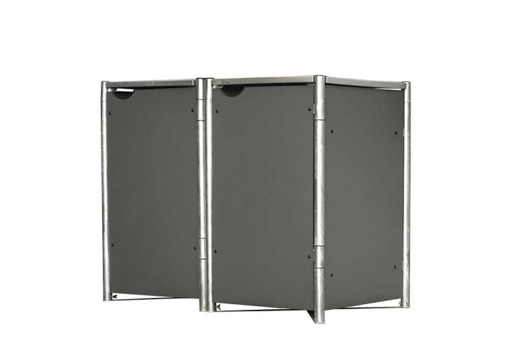 Cache-poubelle double en acier et composite aluminium 120 x 63 x 115 cm