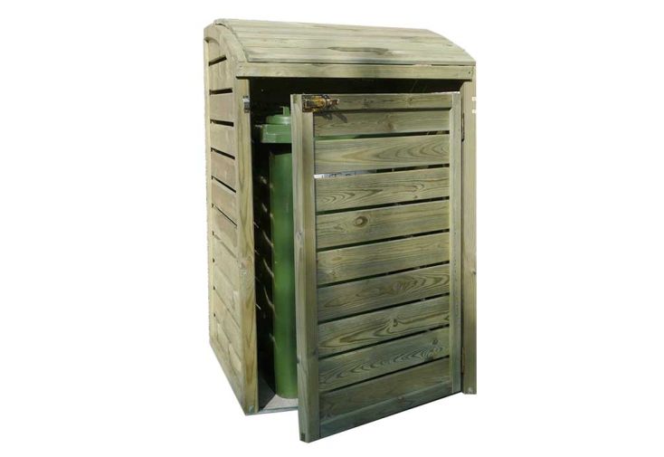 Cache-poubelle en bois de pin traité 92 x 219 x 122 cm (3 poubelles) - Weka