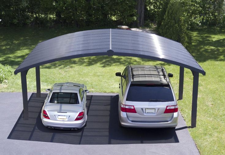 Carport double en aluminium et polycarbonate Arizona – 28,6 m²