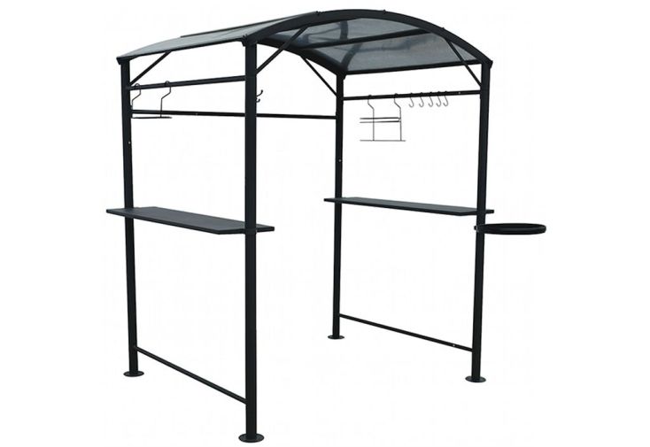 Carport abri pour barbecue acier galvanisé et époxy 2,5 x 1,35 m