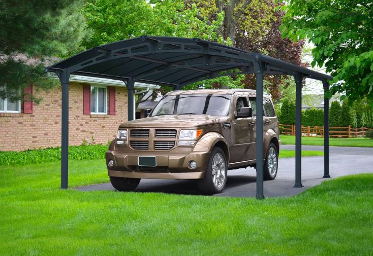 Carport en aluminium Arcadia 5,07 x 3,59 m - Gris