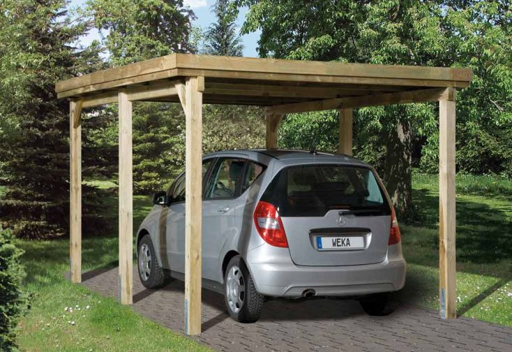 Carport Bois Optima 1 Voiture (Plusieurs Tailles)