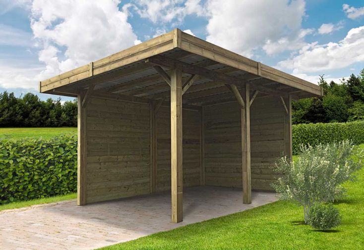 Carport en Bois Traité Autoclave (4x5m)