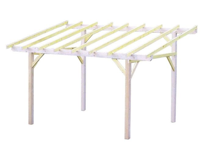 Carport Bois Toit 1 Pente (Sans Couverture) – 5 x 3 m