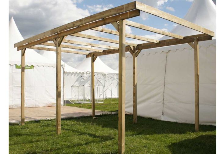 Carport en bois avec toit en PVC 304 x 502 cm - Imperia