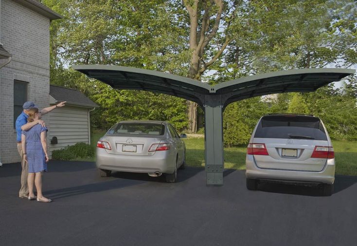 Carport double Arizona Breeze 4,95 x 5,78 m Gris | Palram - Canopia