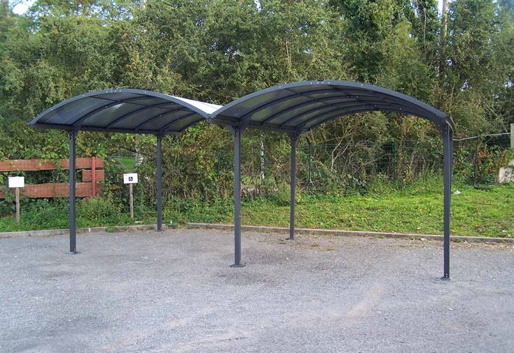 Carport double aluminium et polycarbonate 590 x 485 cm