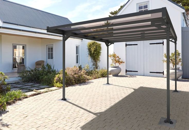 Carport en Métal Aluminium, Acier et Polycarbonate 5 x 3 m - Mistral